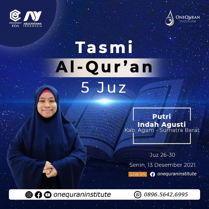 Tasmi' Al-Quran 5 Juz ( Juz 26 - 30 ) bersama Putri Indah Agusti