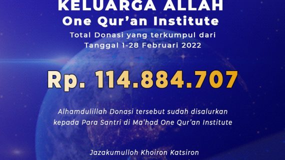 Laporan Capaian Donasi Program Keluarga Allah OQI Februari 2022