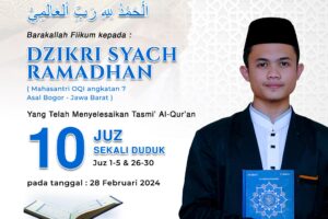 Tasmi Qur’an 10 Juz : Dzikri Syach Ramadhan