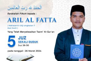 Tasmi’ Qur’an 5 Juz : Ananda Aril Al-Fatta