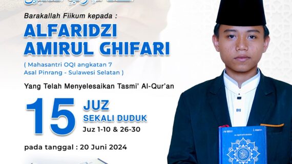 Tasmi Qur’an 15 juz Ananda : Al-Faridzi Amirul Ghifari