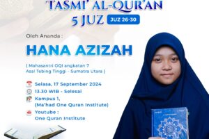 Tasmi’ Al-Quran 5 Juz Sekali Duduk Ananda Hana Azizah