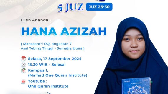 Tasmi’ Al-Quran 5 Juz Sekali Duduk Ananda Hana Azizah