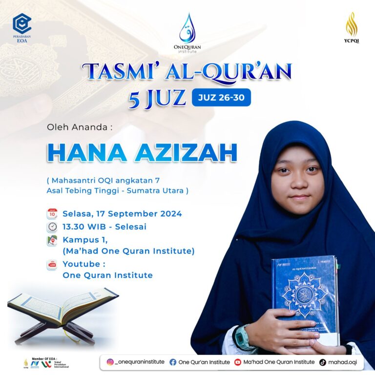 Tasmi' Al-Quran 5 Juz Sekali Duduk Ananda Hana Azizah