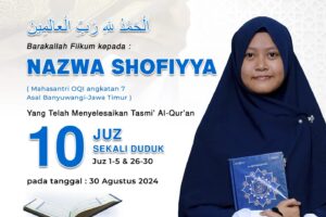 Tasmi Qur’an 10 Juz Sekali Duduk : Ananda Nazwa Shofiyya
