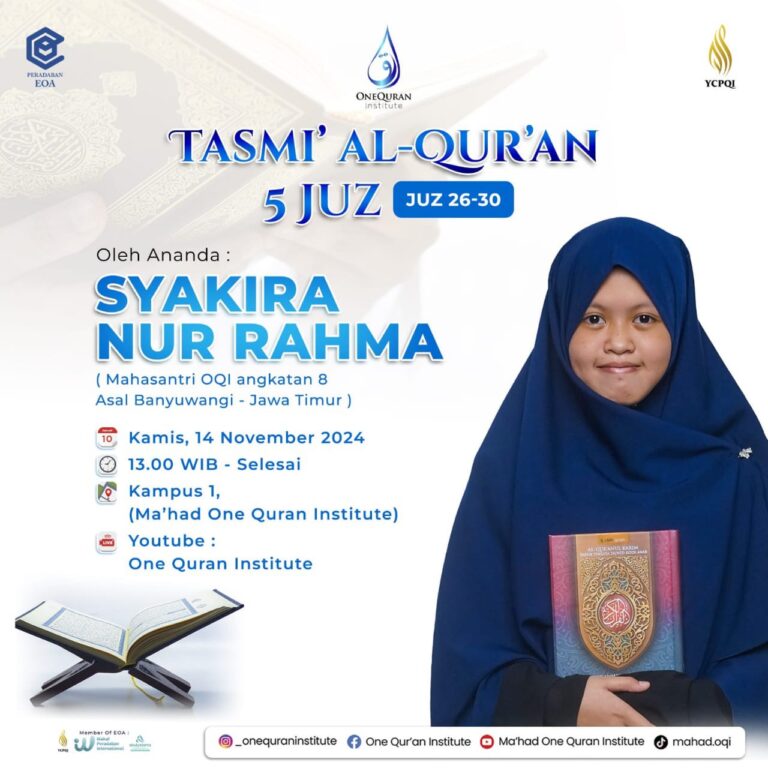 Tasmi Quran 5 Juz Ananda Syakira Nur Rahma