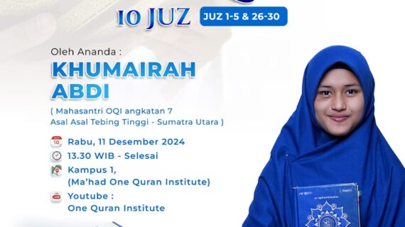 Tasmi Al Quran 10 Juz oleh Ananda Khumairah Abdi