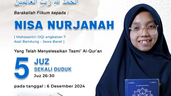 Tasmi Qur’an 5 Juz Ananda : Nisa Nurjanah