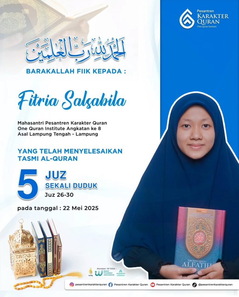 Tasmi Hafalan Quran 5 Juz sekali Duduk Ananda Fitria Salsabila