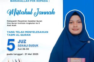 Tasmi Hafalan Quran 5 Juz sekali Duduk Ananda Miftahul Jannah