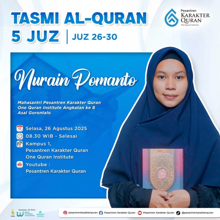 Tasmi Al-Quran 5 Juz Sekali Duduk : Ananda Nurain Pomanto
