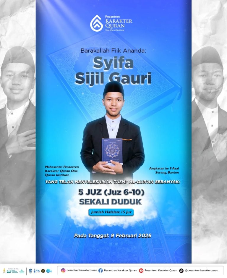 Tasmi Al Quran 5 Juz Sekali Duduk Ananda Syifa Sijil Gauri